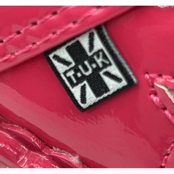 T.U.K. Pink & White Star Viva Mondo Creeper Bold Iconic Platform Vegan Sz 7 - Picture 11 of 13